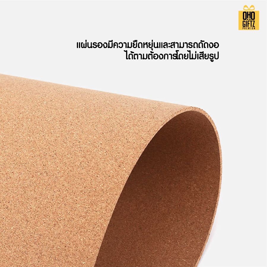 แผ่นรองเม้าส์ไม้ก็อก สกรีนโลโก้ ทำเป็นของพรีเมี่ยมได้