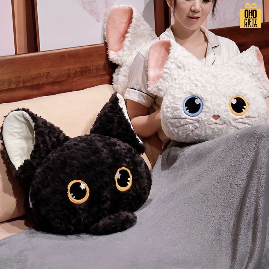 ตุ๊กตาหมอนผ้าห่ม สกรีนโลโก้ ติดลาเบล ทำเป็นของพรีเมี่ยมได้