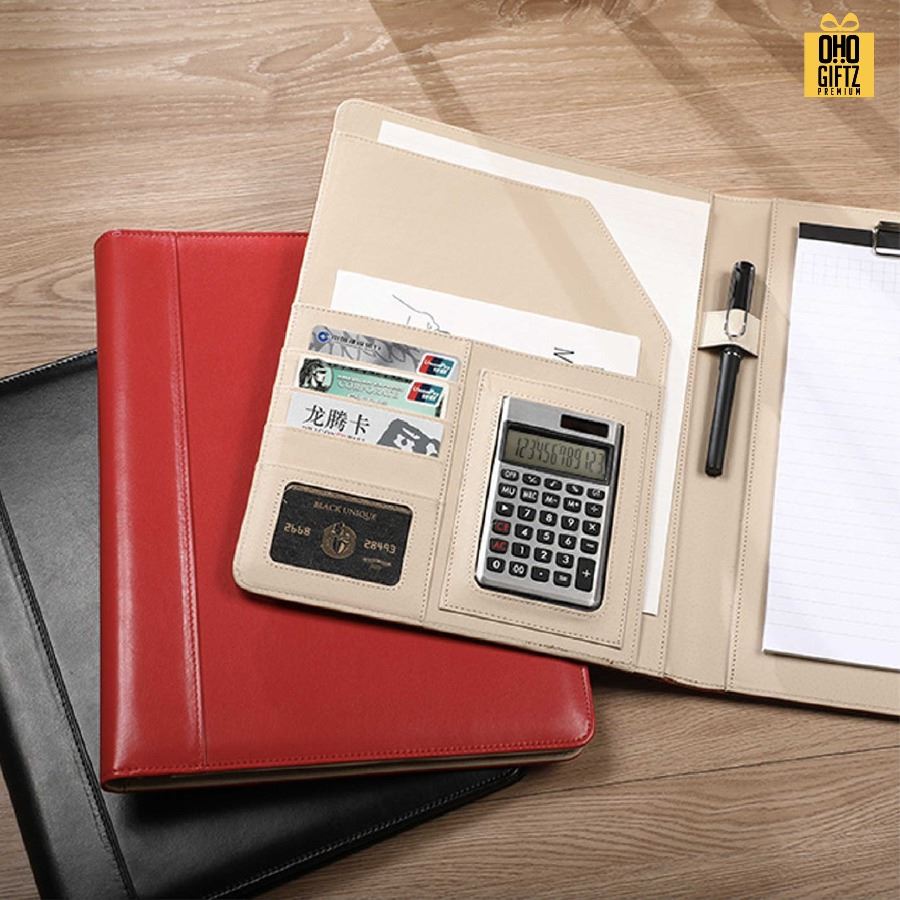 แฟ้มเอกสารนักธุรกิจ PU สกรีนโลโก้ ทำเป็นของพรีเมี่ยม ของชำร่วย