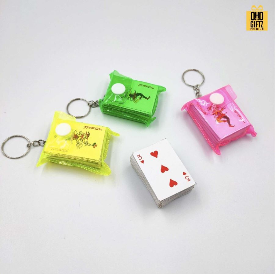 พวงกุญแจไพ่จิ๋ว สกรีนโลโก้ ทำเป็นของพรีเมี่ยม ของชำร่วยได้