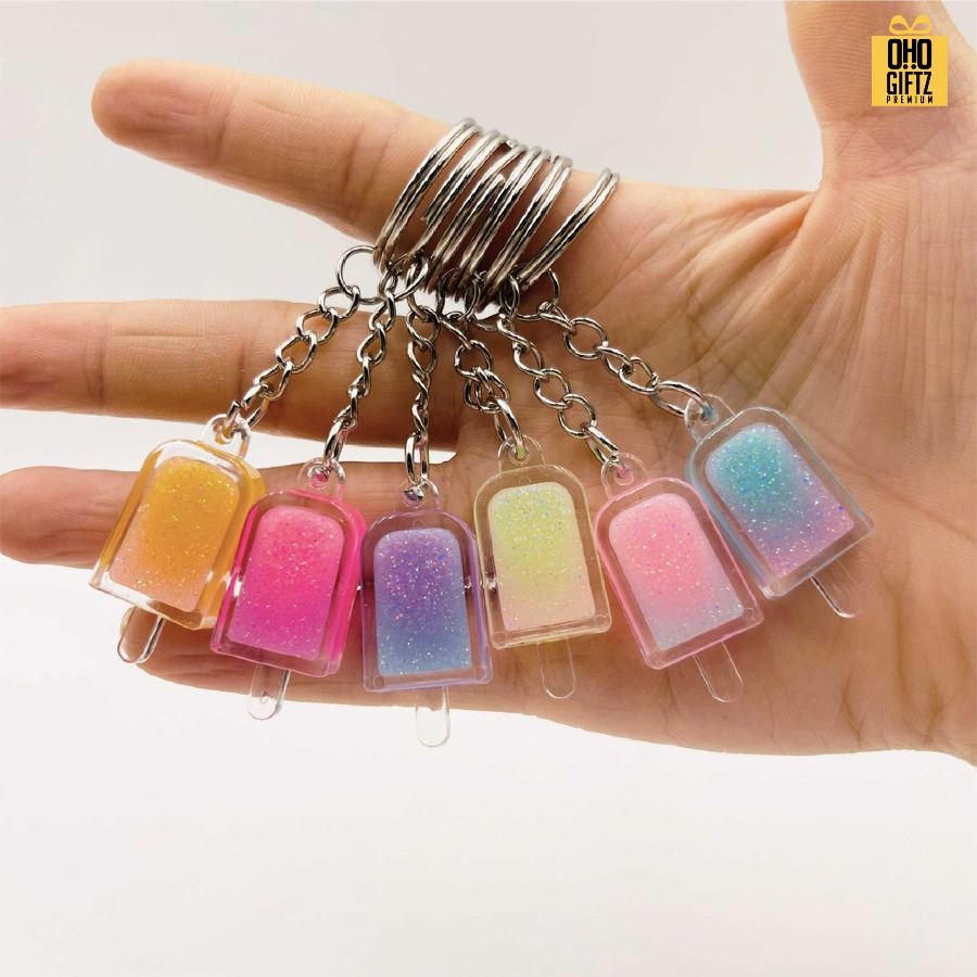 พวงกุญแจไอติมเรืองแสง สกรีนโลโก้ ทำเป็นของพรีเมี่ยม ของชำร่วยได้