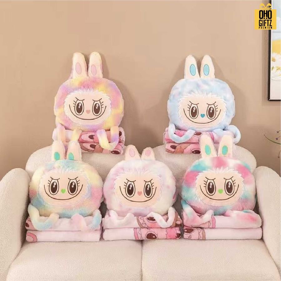 ตุ๊กตาหมอนผ้าห่ม รับผลิตดีไซน์ตามต้องการ สกรีนโลโก้  ติดลาเบล ทำเป็นของพรีเมี่ยมได้