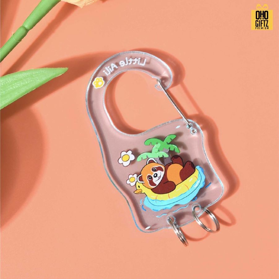 พวงกุญแจอะคริลิคแบบห่วง ผลิตได้ตามดีไซน์ ไม่จำกัดสี สกรีนโลโก้ ทำเป็นของพรีเมี่ยม ของชำร่วยได้