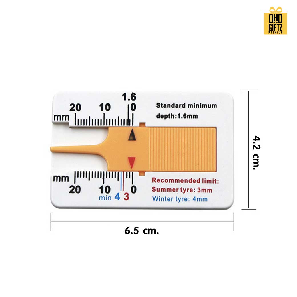 ไม้บรรทัดวัดความลึกดอกยางรถ สกรีนโลโก้ ทำเป็นของพรีเมี่ยมได้ 