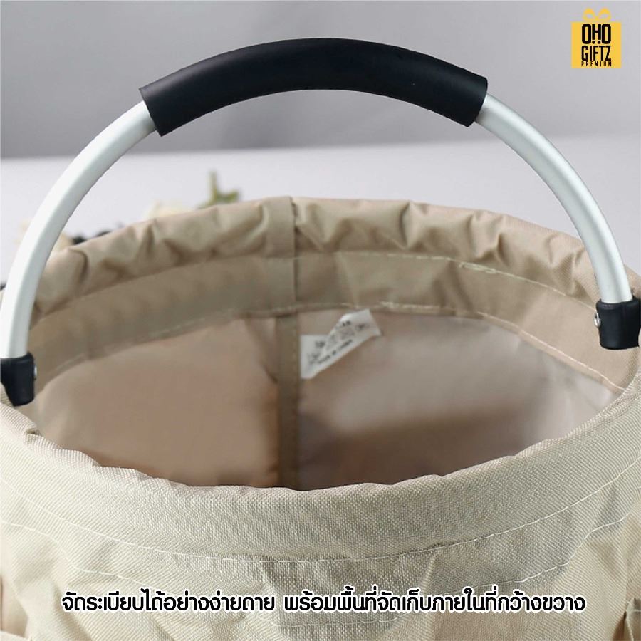 ตะกร้าผ้าเก็บของพับได้ สกรีนโลโก้ ทำเป็นของพรีเมี่ยมได้