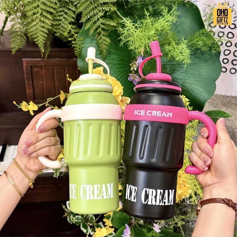 แก้วเก็บความเย็น 1,000ml. Icy cup สกรีนโลโก้ ทำเป็นของพรีเมี่ยมได้