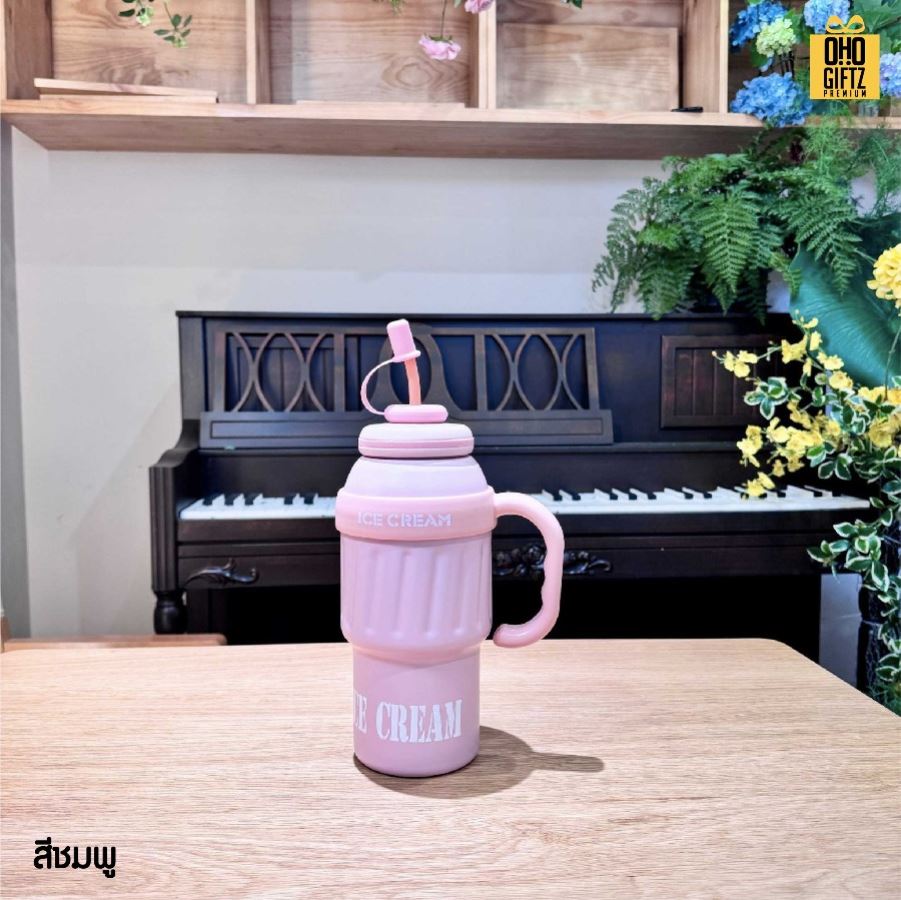 แก้วเก็บความเย็น 1,000ml. Icy cup สกรีนโลโก้ ทำเป็นของพรีเมี่ยมได้