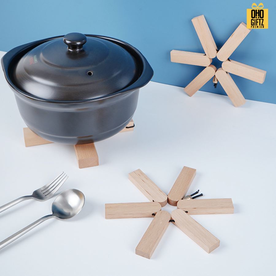 ไม้รองหม้อร้อน สกรีนโลโก้ ทำเป็นของพรีเมี่ยมได้