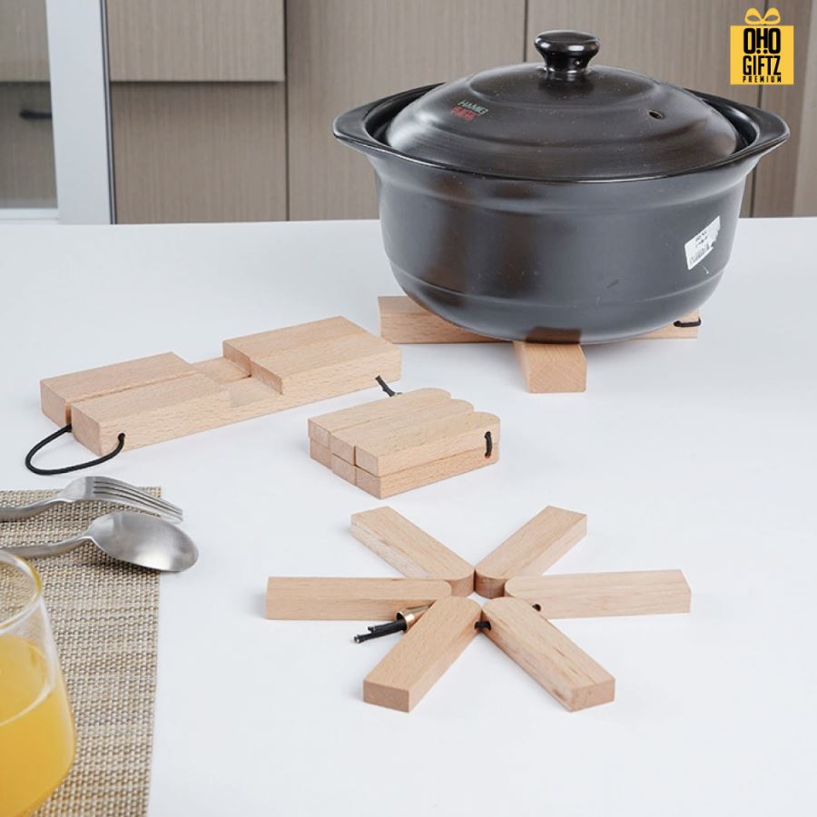 ไม้รองหม้อร้อน สกรีนโลโก้ ทำเป็นของพรีเมี่ยมได้