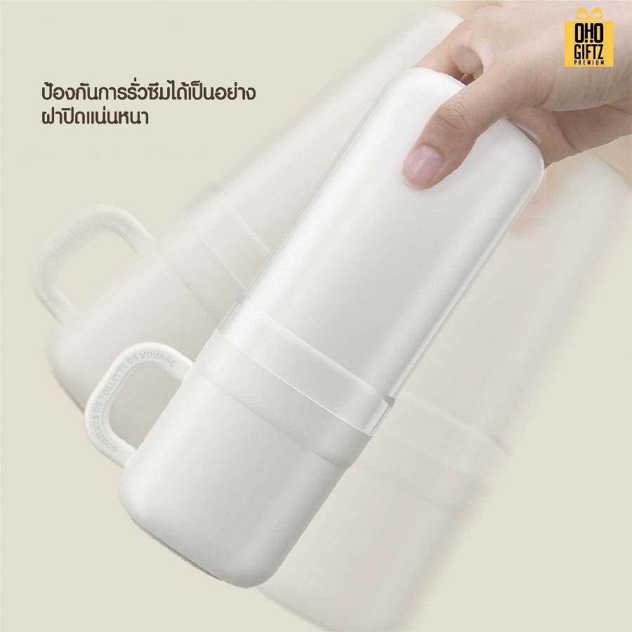 ชุดใส่อุปกรณ์แปรงฟัน พร้อมถ้วยน้ำในตัว สกรีนชื่อ สกรีนโลโก้  ทำเป็นของพรีเมี่ยมได้