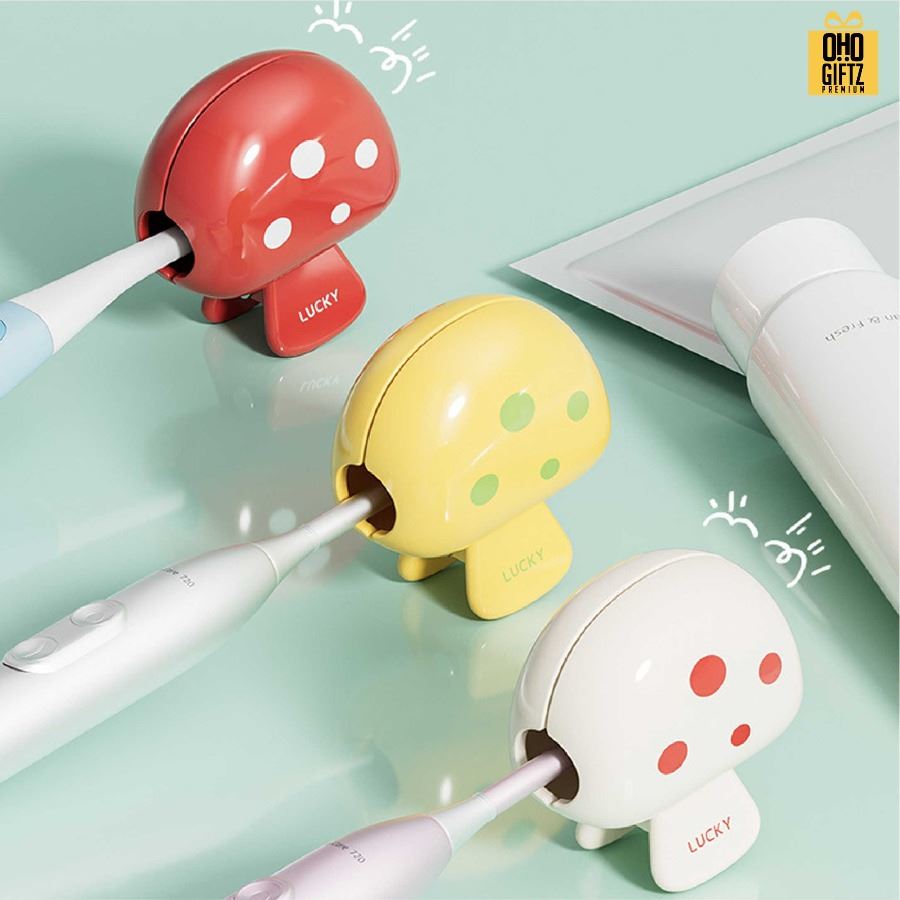 คลิปหนีบเก็บหัวแปรงสีฟัน รูปเห็ด สกรีนชื่อ สกรีนโลโก้  ทำเป็นของพรีเมี่ยมได้