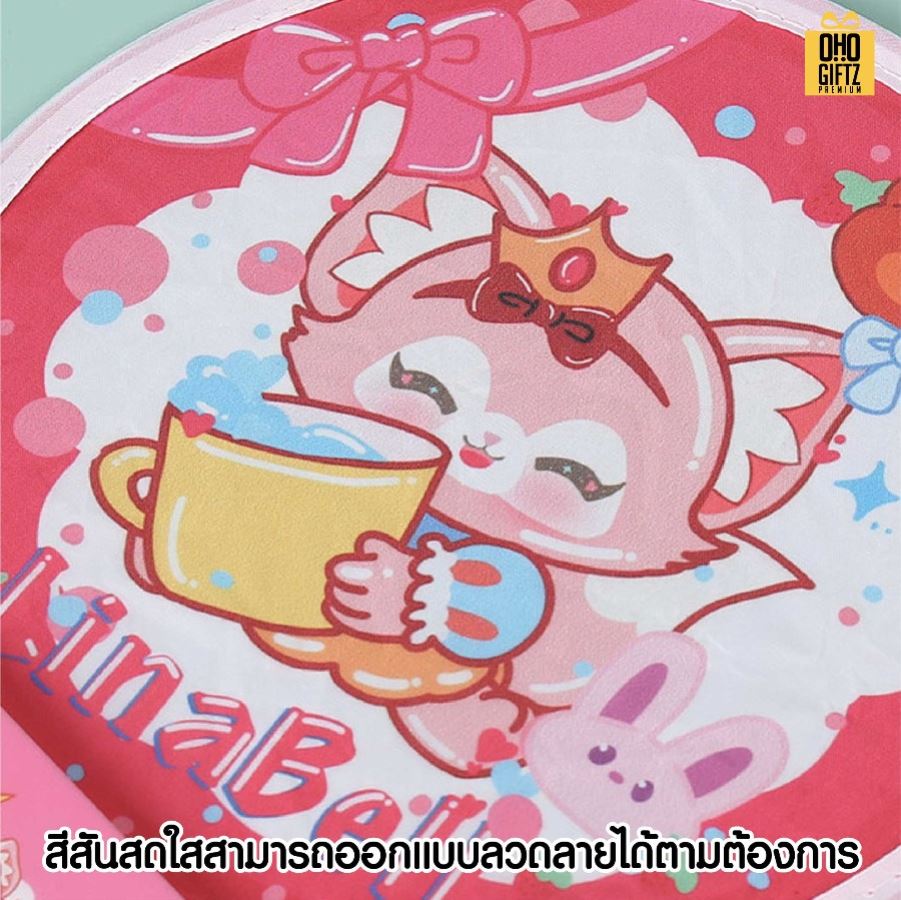 พัดสปริงกลมมีด้ามจับพร้อมซองเก็บ พิมพ์ไม่จำกัดสี สกรีนภาพ ทำเป็นสินค้าพรีเมี่ยม ของชำร่วย ของที่ระลึกได้