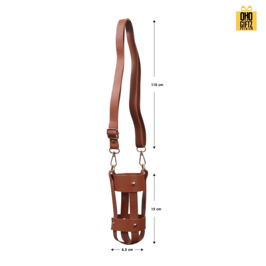 สายสะพายหิ้วขวดปลอกหนัง สกรีนโลโก้ ทำเป็นของพรีเมี่ยม ของชำร่วย ของที่ระลึก