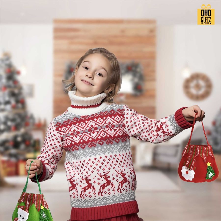 กระเป๋าถือคริสต์มาส น่ารัก สกรีนโลโก้ ทำเป็นของพรีเมี่ยมได้