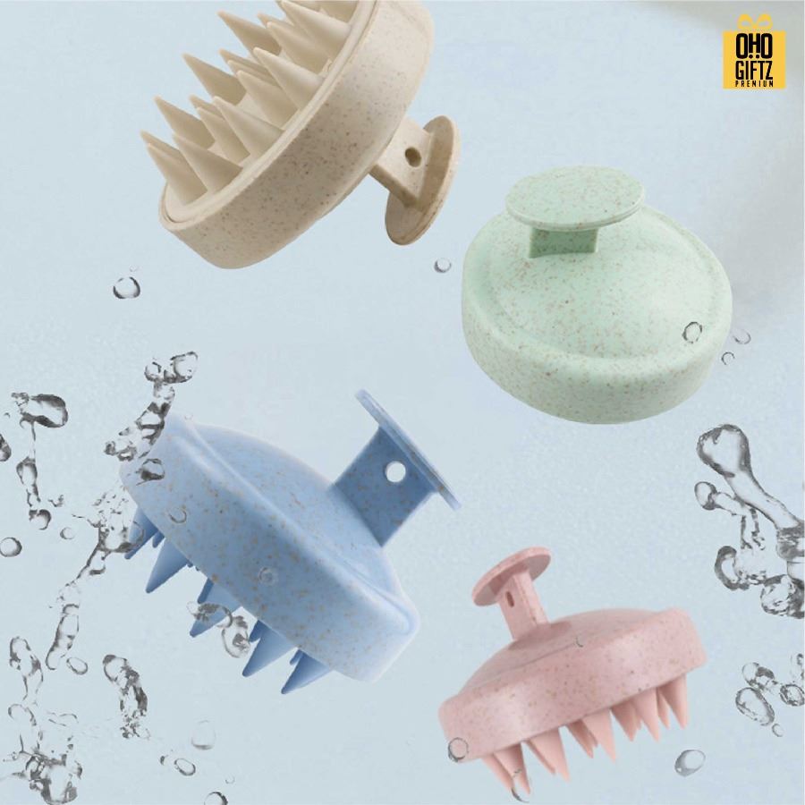 หวีนวดแปรงซิลิโคนฟางข้าวสาลี สกรีนโลโก้ ทำเป็นของพรีเมี่ยมได้