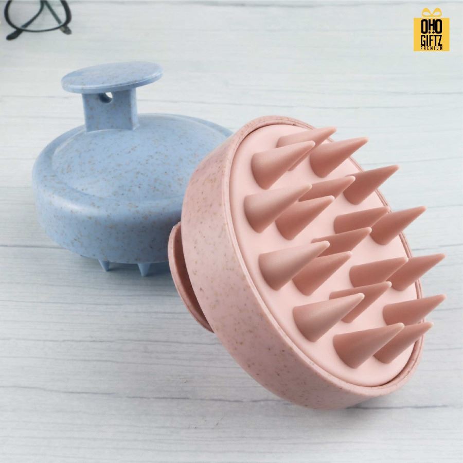 หวีนวดแปรงซิลิโคนฟางข้าวสาลี สกรีนโลโก้ ทำเป็นของพรีเมี่ยมได้