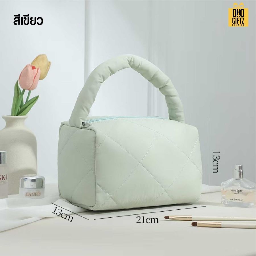 กระเป๋าเครื่องสำอาง Puffy สกรีนโลโก้ ทำเป็นของพรีเมี่ยมได้