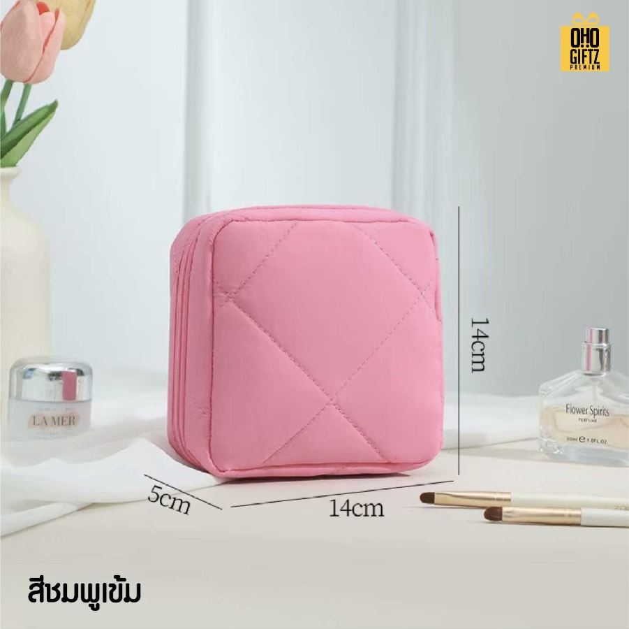 กระเป๋าเครื่องสำอาง Puffy สกรีนโลโก้ ทำเป็นของพรีเมี่ยมได้