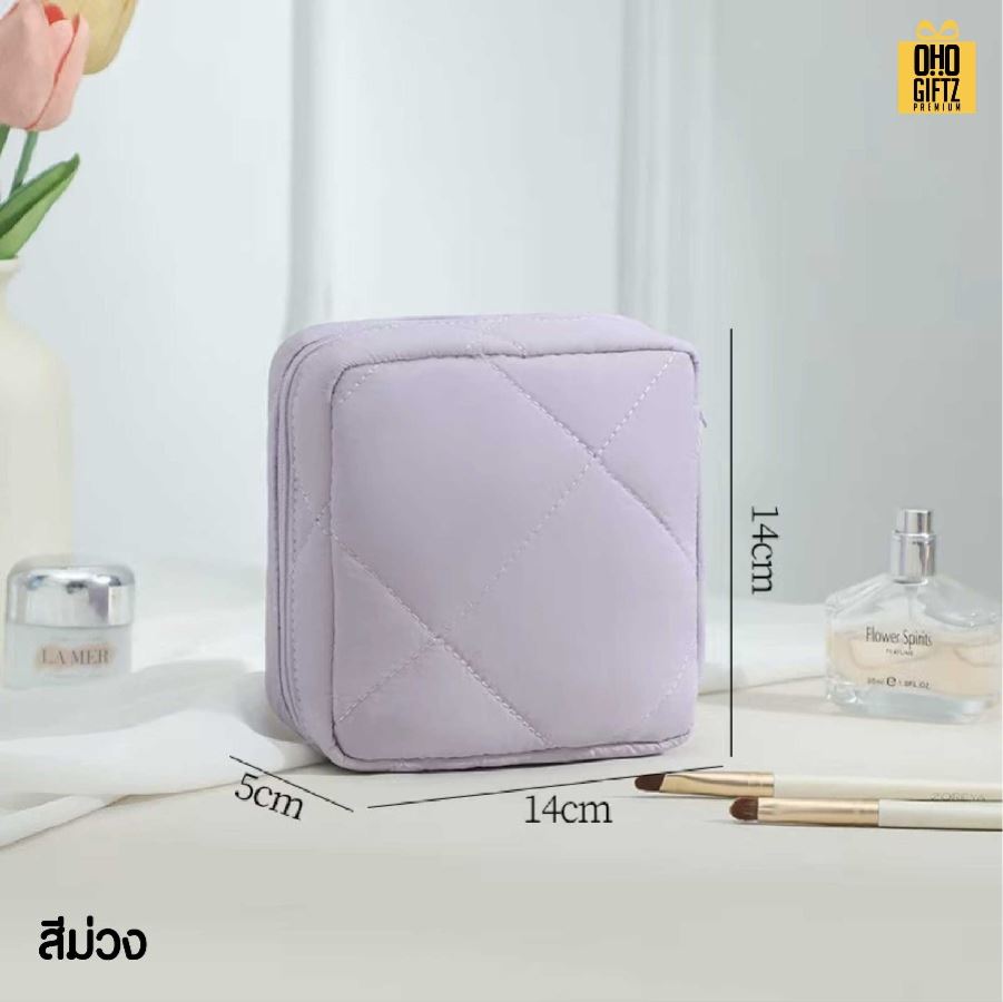 กระเป๋าเครื่องสำอาง Puffy สกรีนโลโก้ ทำเป็นของพรีเมี่ยมได้