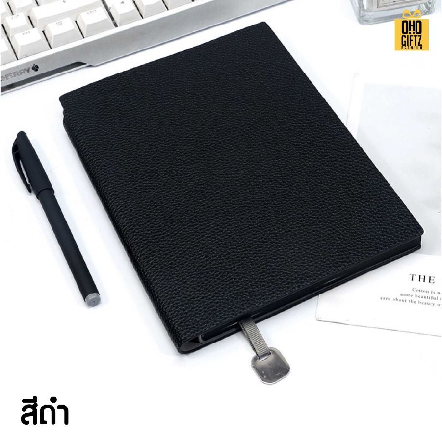 สมุดโน๊ตปกหนัง PU A5 สกรีนโลโก้ ทำเป็นของพรีเมี่ยม ของชำร่วย