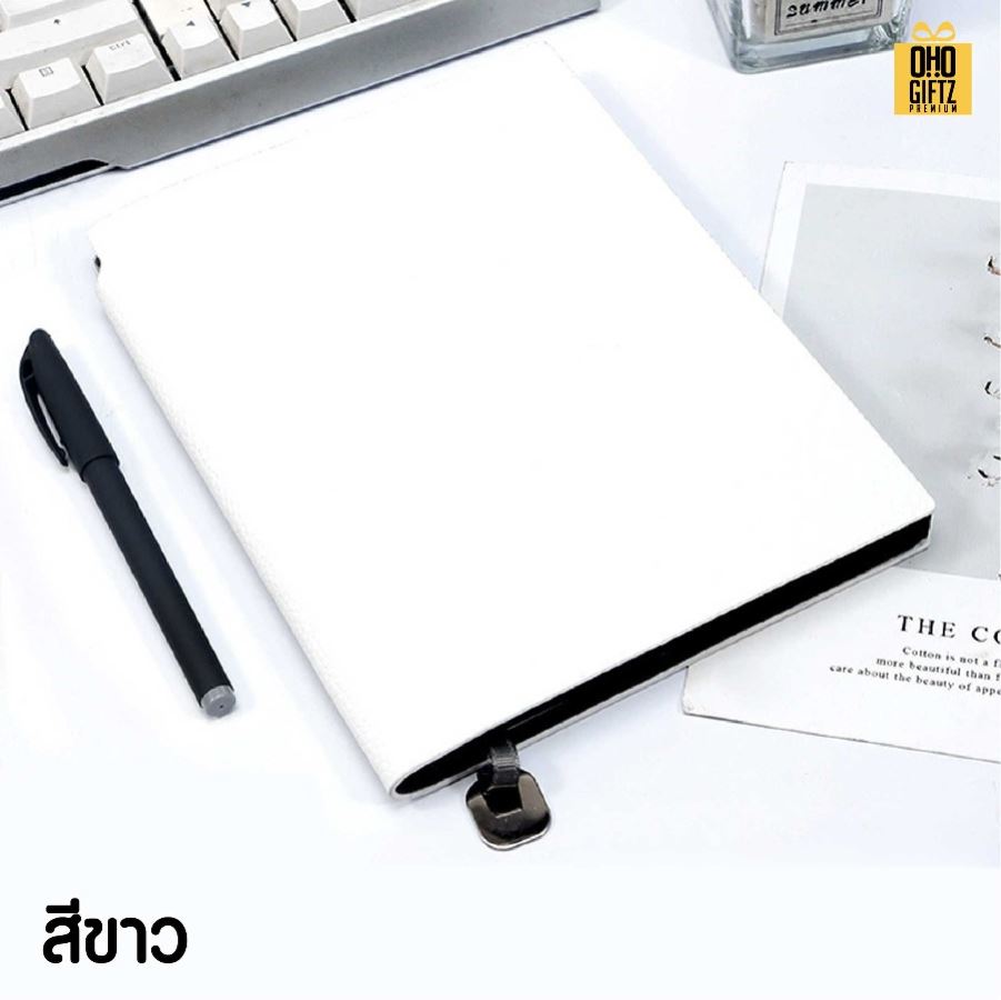 สมุดโน๊ตปกหนัง PU A5 สกรีนโลโก้ ทำเป็นของพรีเมี่ยม ของชำร่วย