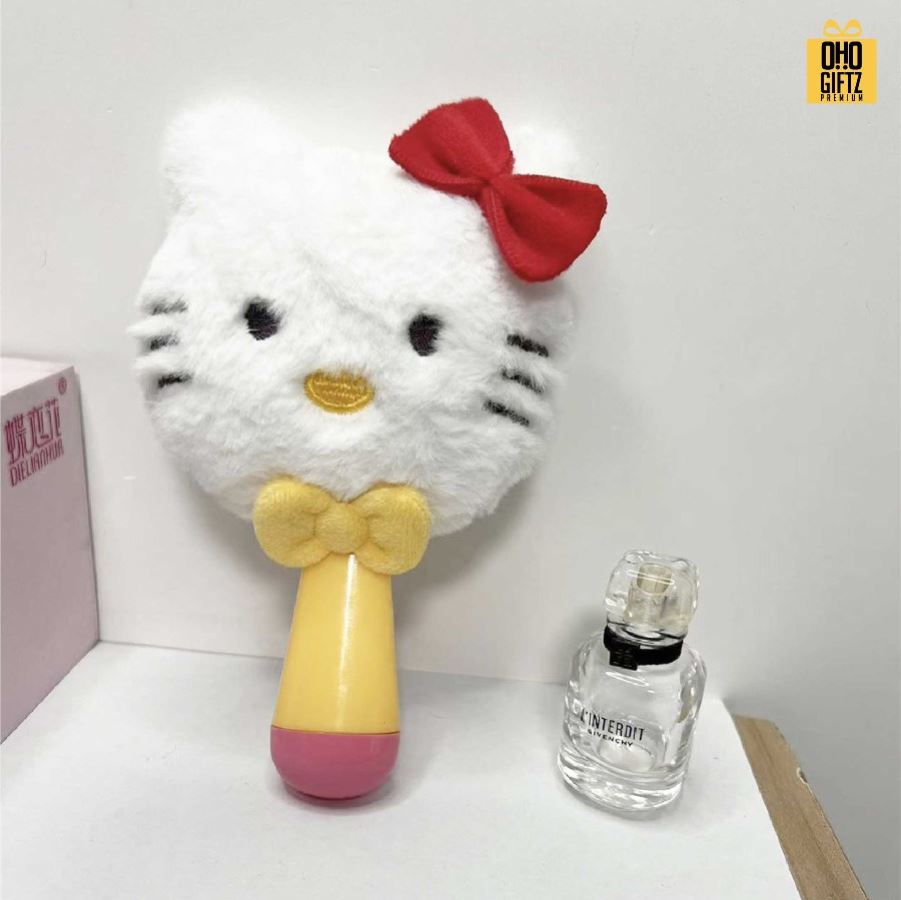 กระจกถือตุ๊กตาผ้า ดีไซน์ตามต้องการ สกรีนชื่อ สกรีนโลโก้ ทำเป็นของพรีเมี่ยมได้