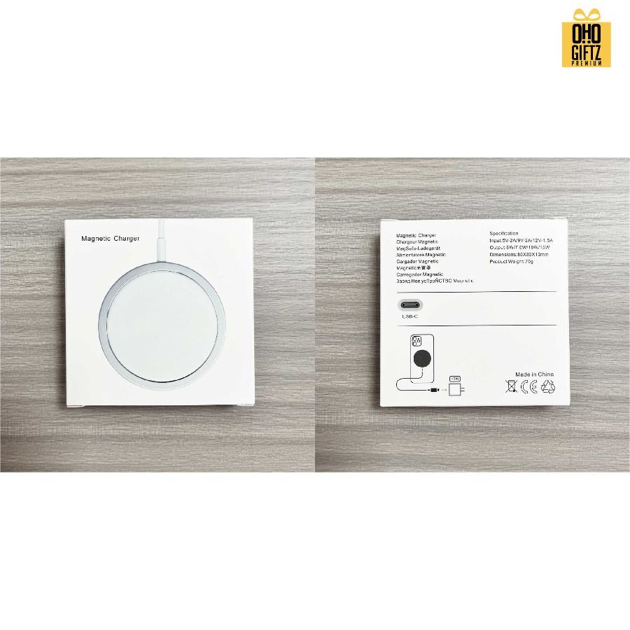 แท่นชาร์จไร้สายมือถือ Magsafe สำหรับมือถือ Apple สกรีนชื่อ,โลโก้ ทำเป็นของพรีเมี่ยมได้