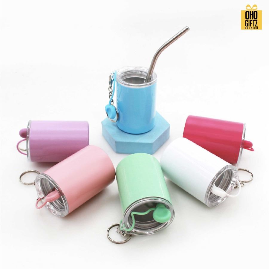 พวงกุญแจแก้วสแตนเลสจิ๋ว สกรีนโลโก้ ทำเป็นของพรีเมี่ยม ของชำร่วยได้