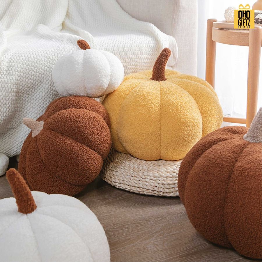 ตุ๊กตาหมอนอิงฟักทอง สกรีนโลโก้ ทำเป็นของพรีเมี่ยมได้ 