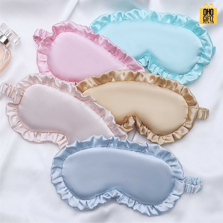 ผ้าปิดตามีจีบระบาย เพิ่มโลโก้ ติดลาเบล ทำเป็นของพรีเมี่ยมได้