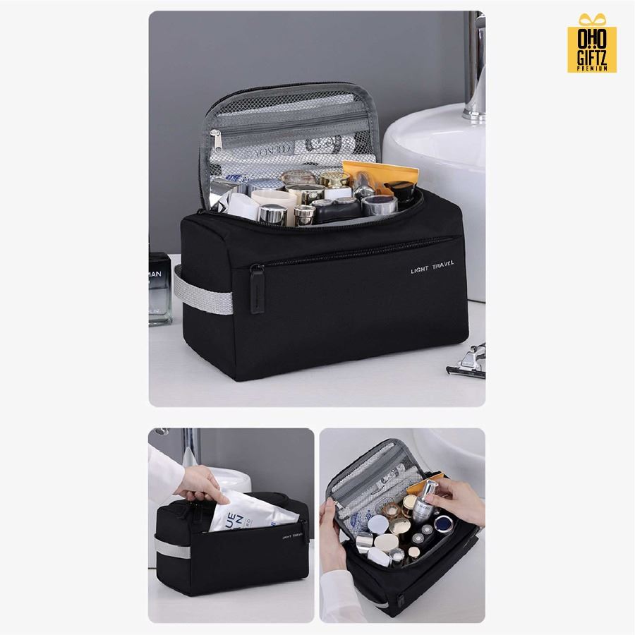 กระเป๋าใส่เครื่องสำอางพกพาเดินทาง สกรีนโลโก้ ทำเป็นของพรีเมี่ยมได้