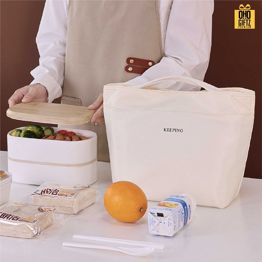 กระเป๋าใส่กล่องข้าวกลางวันเก็บความร้อน-เย็น สกรีนโลโก้ ทำเป็นของพรีเมี่ยม