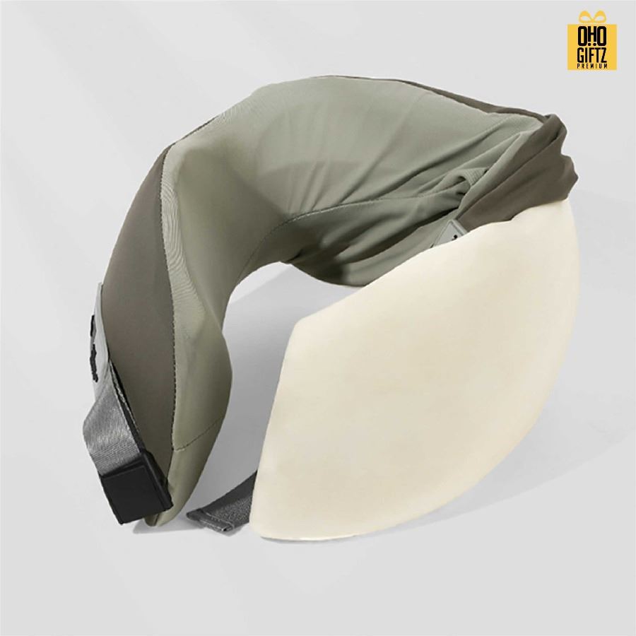 หมอนรองคอเมมโมรี่โฟมพับเก็บพร้อมกล่อง สกรีนชื่อ สกรีนโลโก้ ทำเป็นของพรีเมี่ยมได้