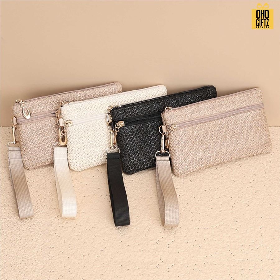 กระเป๋าเงินลายสาน สกรีนโลโก้ ทำเป็นของพรีเมี่ยมได้