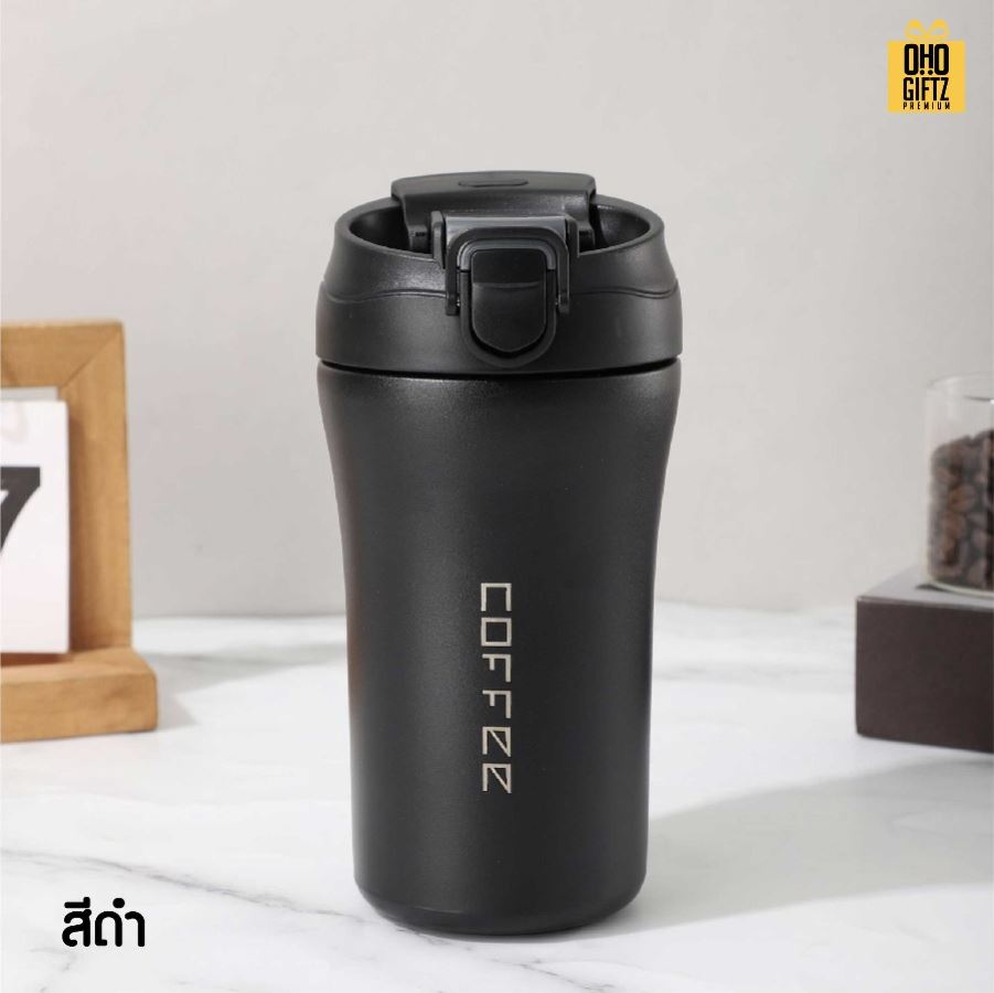 ถ้วยกาแฟสแตนเลส สกรีนโลโก้ ทำเป็นของพรีเมี่ยมได้