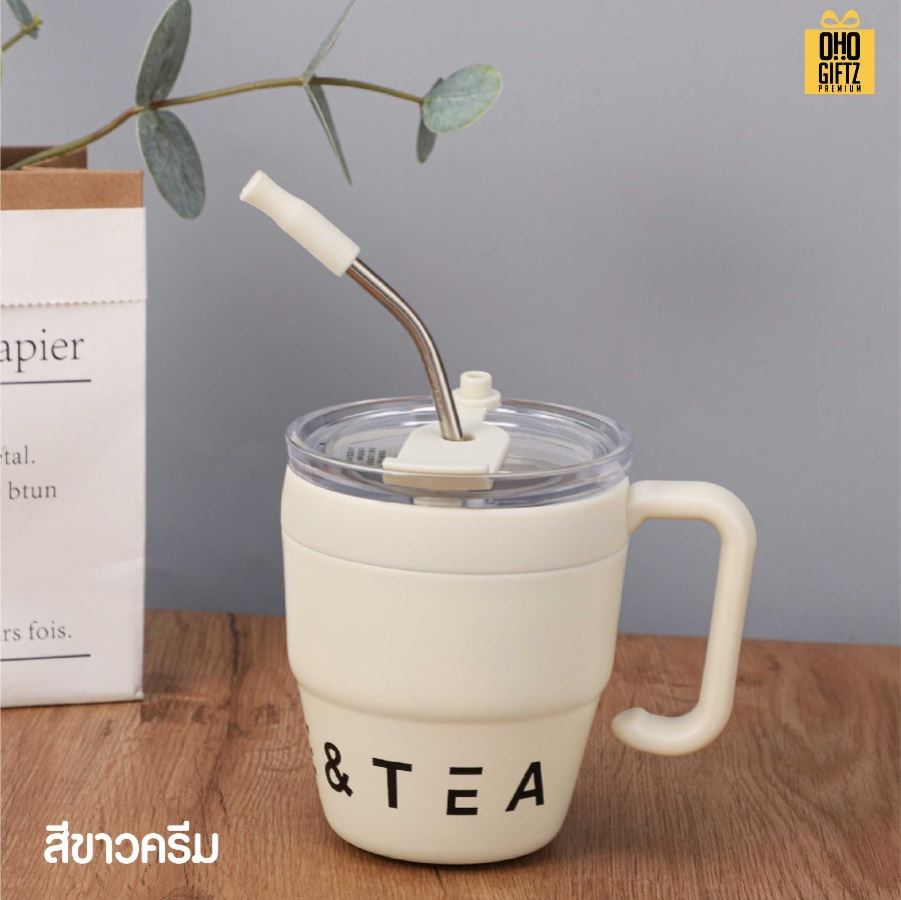 แก้วน้ำสแตนเลส Tea cup สกรีนโลโก้ ทำเป็นของพรีเมี่ยมได้