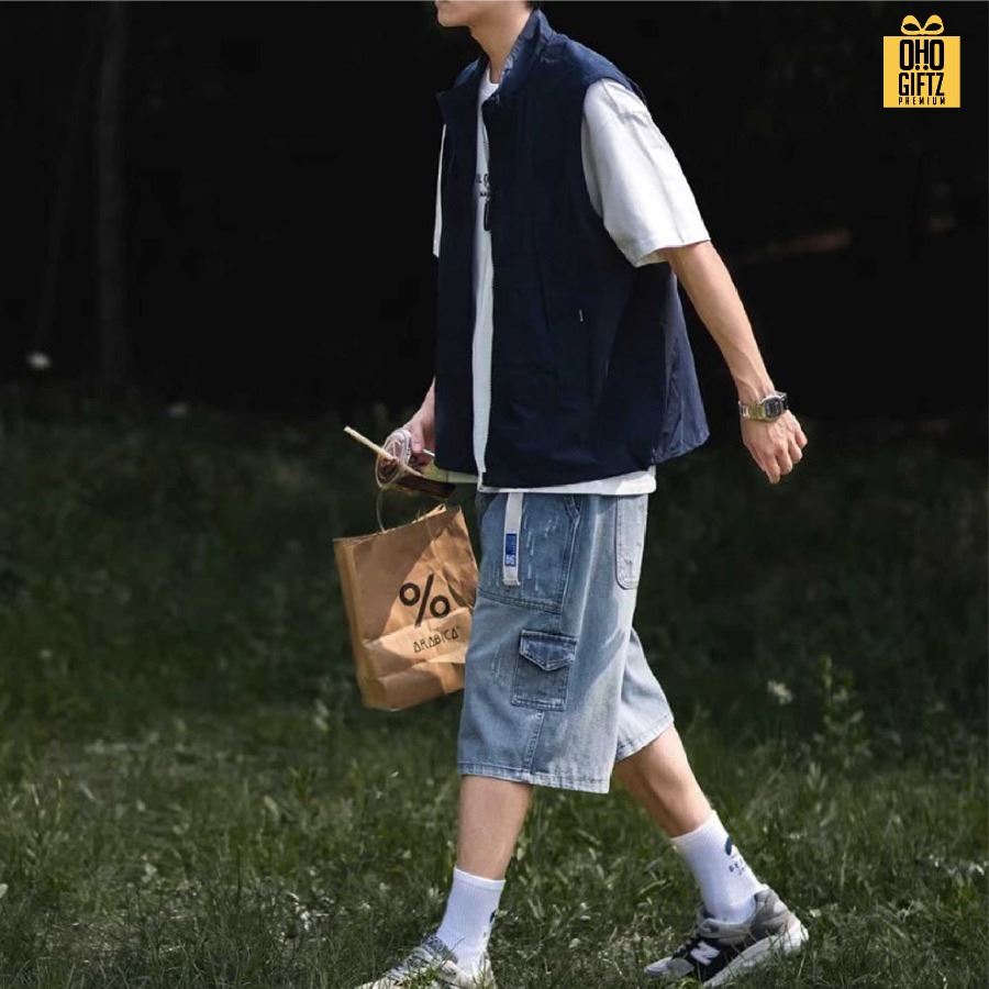 เสื้อกั๊ก สไตล์ญี่ปุ่น สกรีนโลโก้ ทำเป็นของพรีเมี่ยมได้