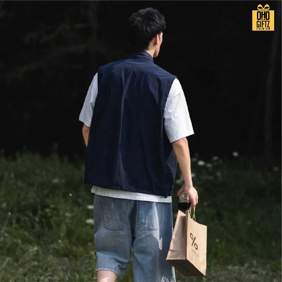 เสื้อกั๊ก สไตล์ญี่ปุ่น สกรีนโลโก้ ทำเป็นของพรีเมี่ยมได้