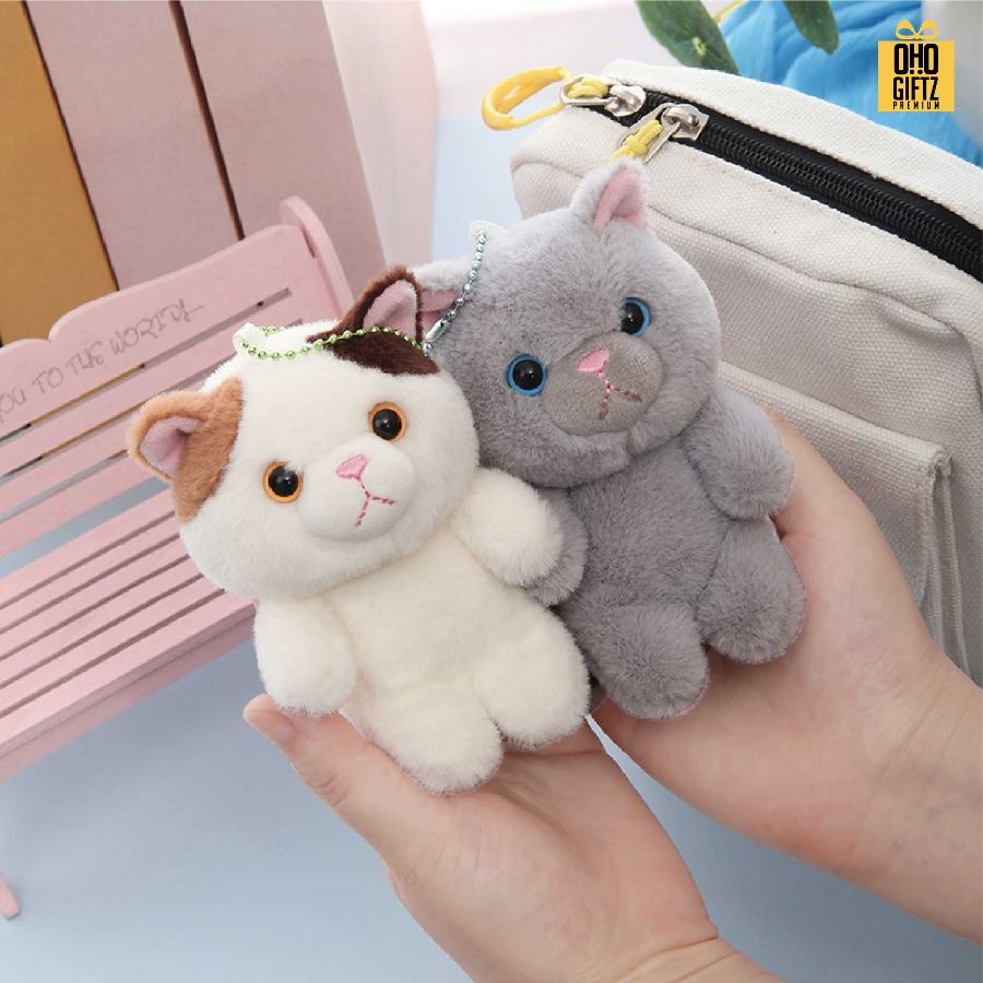 พวงกุญแจตุ๊กตาเหมียว ใส่เสื้อพิมพ์โลโก้ได้  สกรีนโลโก้ ทำเป็นของพรีเมี่ยม ของชำร่วยได้
