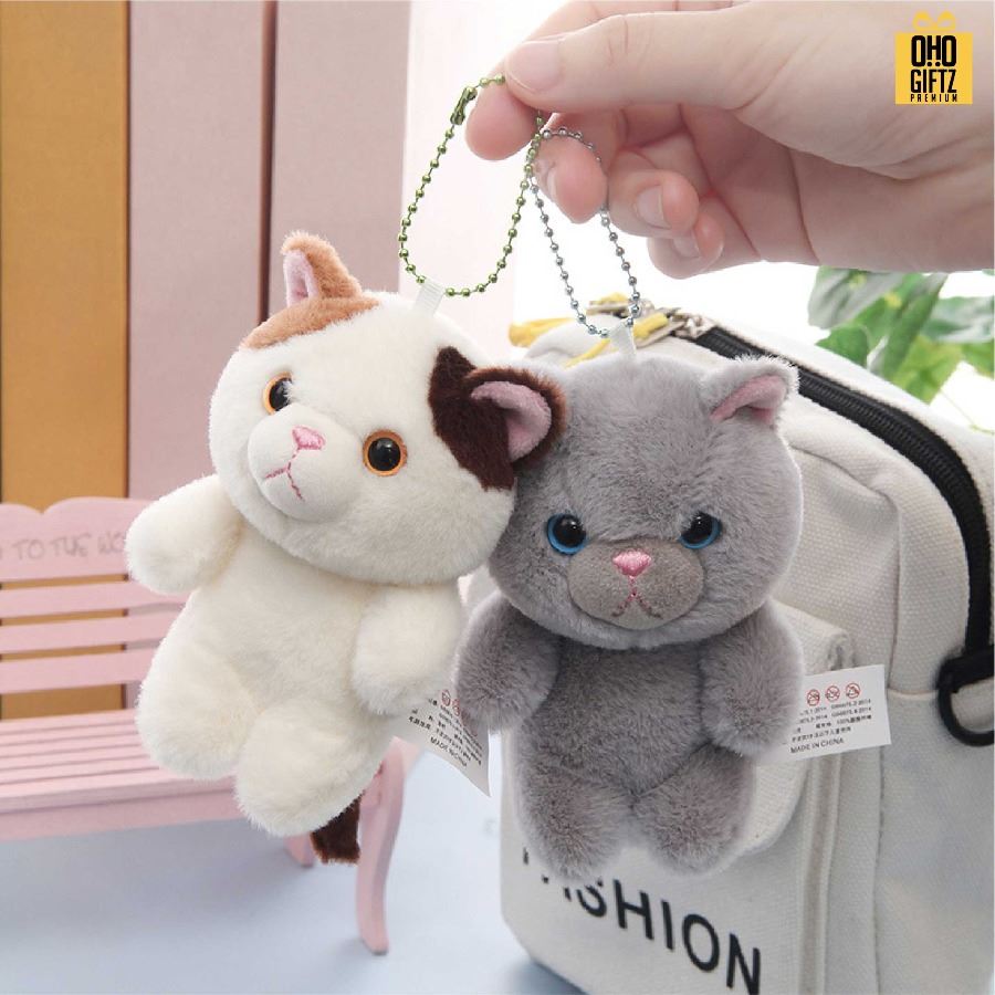 พวงกุญแจตุ๊กตาเหมียว ใส่เสื้อพิมพ์โลโก้ได้  สกรีนโลโก้ ทำเป็นของพรีเมี่ยม ของชำร่วยได้