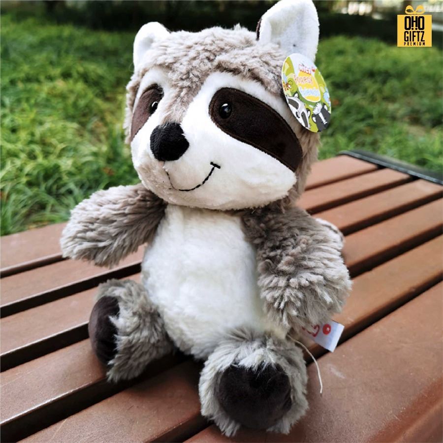 ตุ๊กตาแร็คคูนใส่เสื้อ สกรีนโลโก้ ทำเป็นของพรีเมี่ยมได้ 