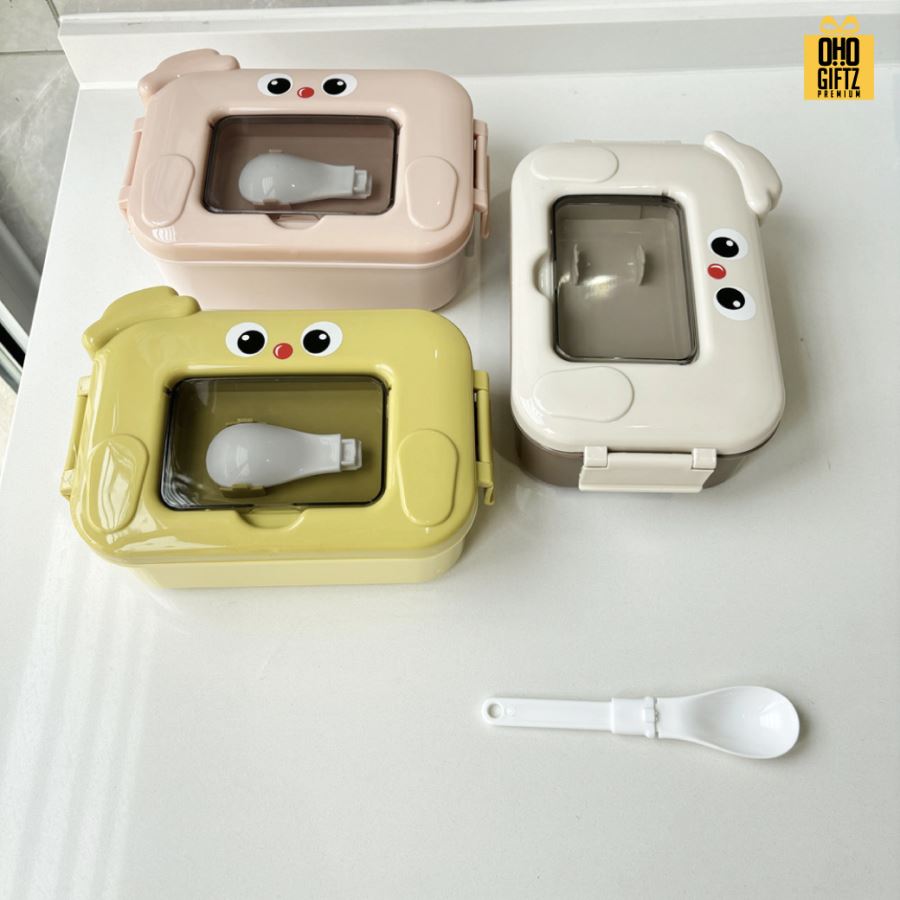 กล่องข้าวการ์ตูนน่ารัก สกรีนโลโก้ ทำเป็นของพรีเมี่ยมได้