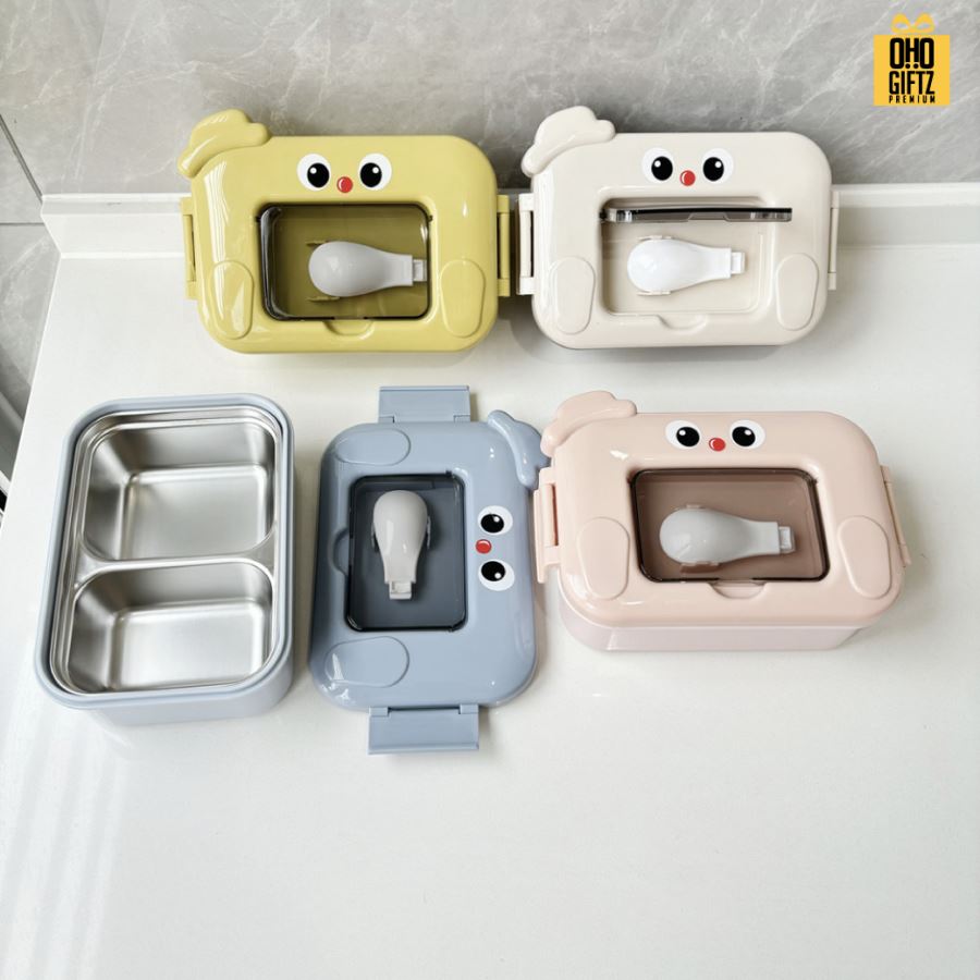 กล่องข้าวการ์ตูนน่ารัก สกรีนโลโก้ ทำเป็นของพรีเมี่ยมได้