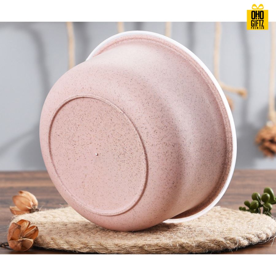 เซ็ทกล่องอาหารฟางข้าวสาลี สกรีนชื่อ สกรีนโลโก้ ทำเป็นของพรีเมี่ยมได้