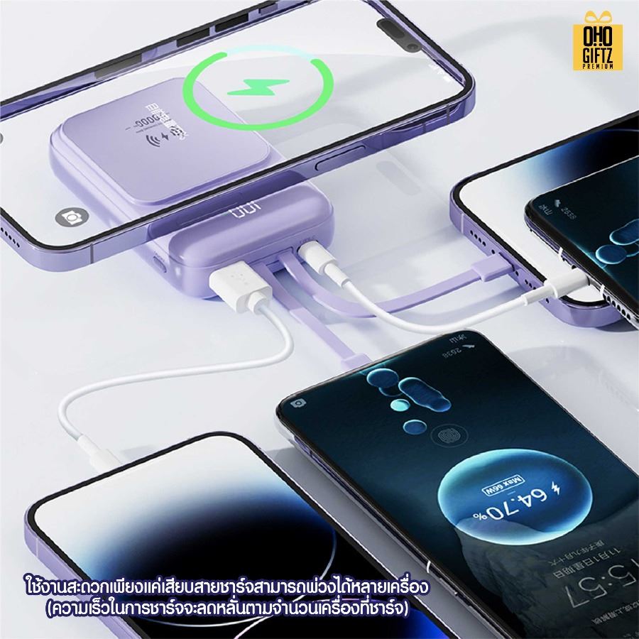 Powerbank แม่เหล็ก สกรีนชื่อ,โลโก้ ทำเป็นของพรีเมี่ยมได้