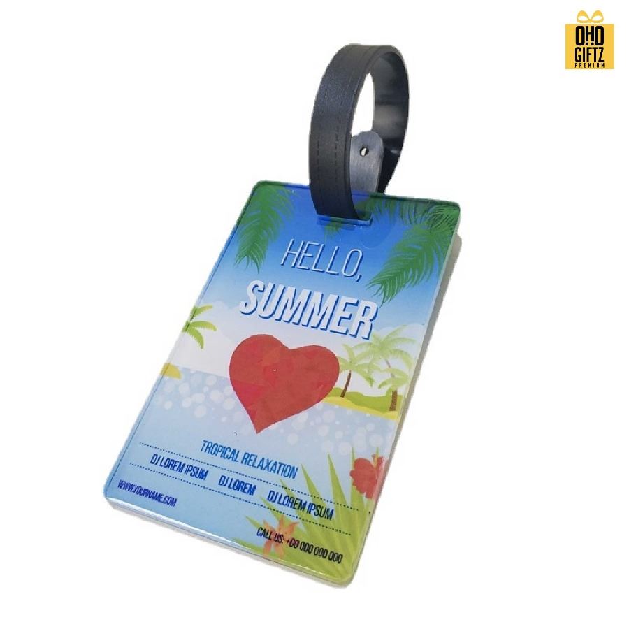 ป้าย Tag ห้อยกระเป๋าเดินทาง อะคริลิค สกรีนไม่จำกัดสี สกรีนโลโก้ ทำเป็นของพรีเมี่ยมได้