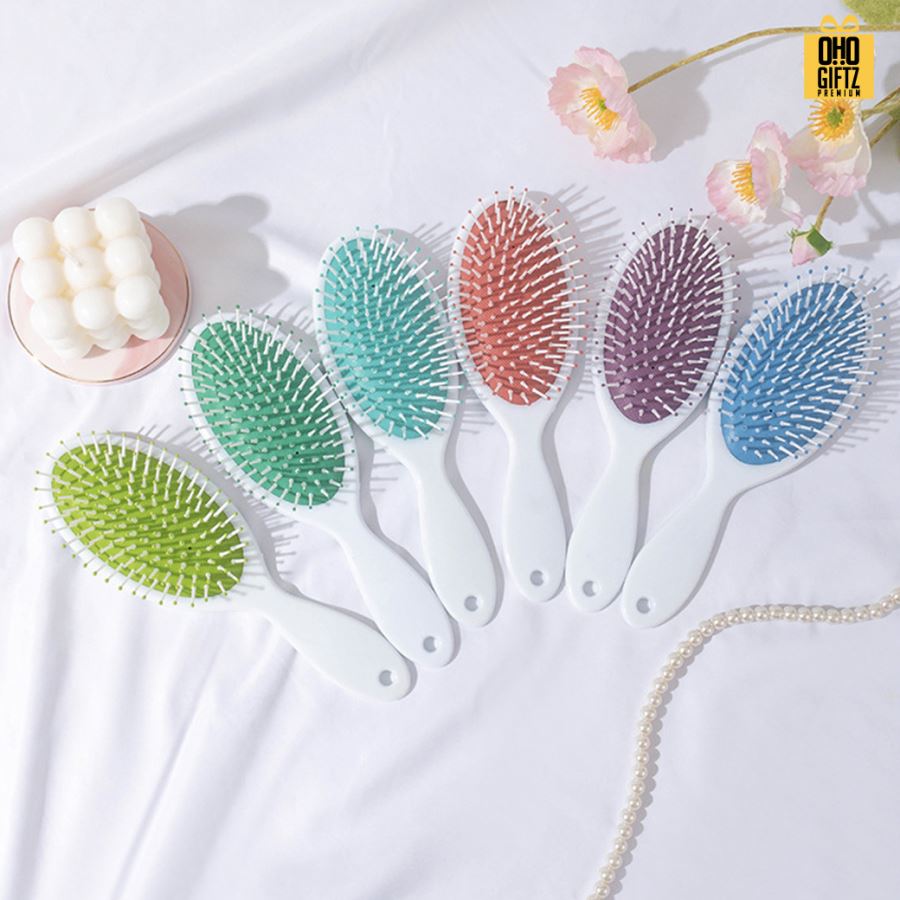 หวีแปรงลายดอกไม้คละลาย สกรีนโลโก้ ทำเป็นของพรีเมี่ยมได้