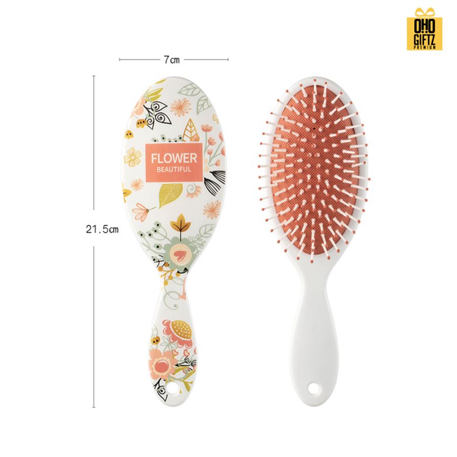 หวีแปรงลายดอกไม้คละลาย สกรีนโลโก้ ทำเป็นของพรีเมี่ยมได้