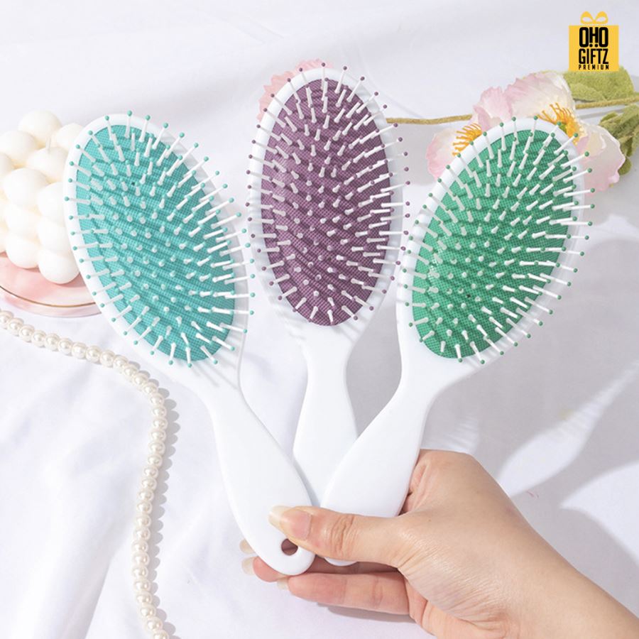 หวีแปรงลายดอกไม้คละลาย สกรีนโลโก้ ทำเป็นของพรีเมี่ยมได้