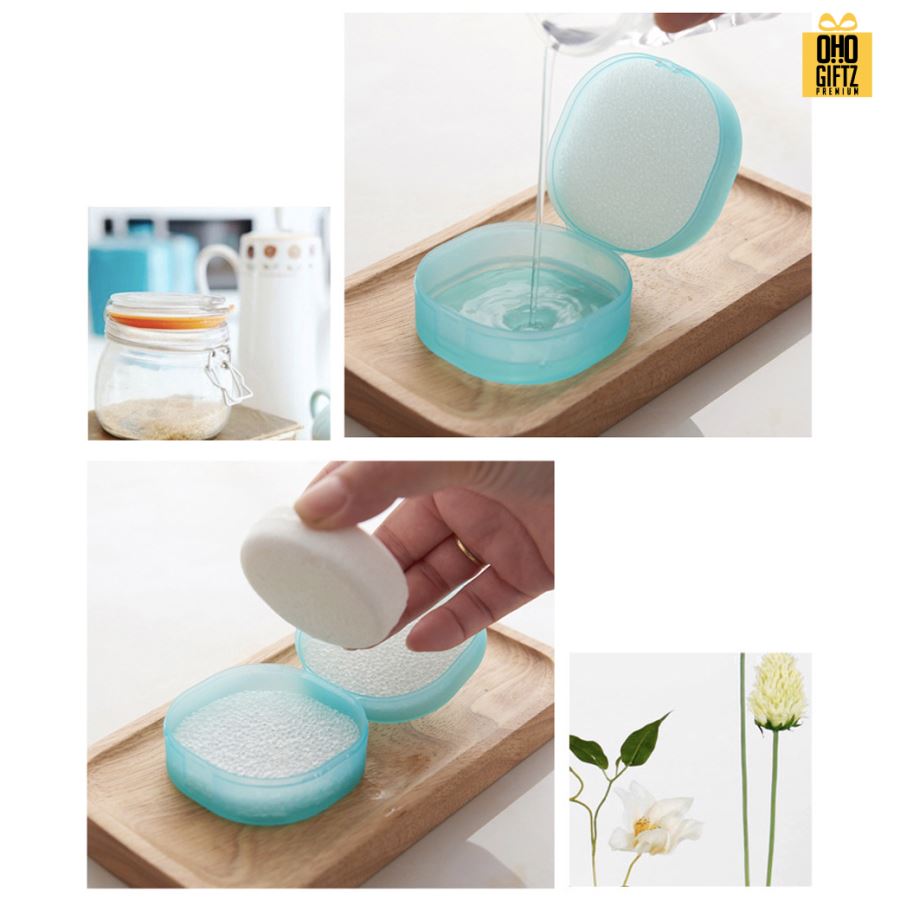 กล่องใส่สบู่ทรงกลมแบบพกพา สกรีนโลโก้ ทำเป็นของพรีเมี่ยมได้